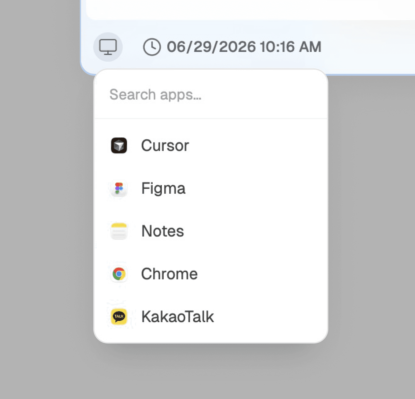 Selecting the source app context attached to an Aaside note